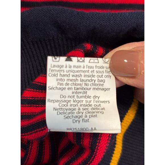 Sonya By Sonya Rykiel Sweater Stripe Red Blue Nautical Cotton Pullover Small - Picture 13 of 14